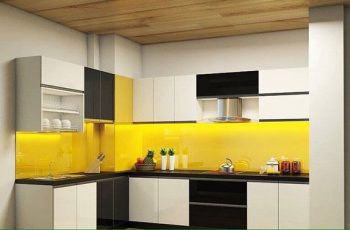 Lắp kính màu ốp bếp tại Hải Phòng