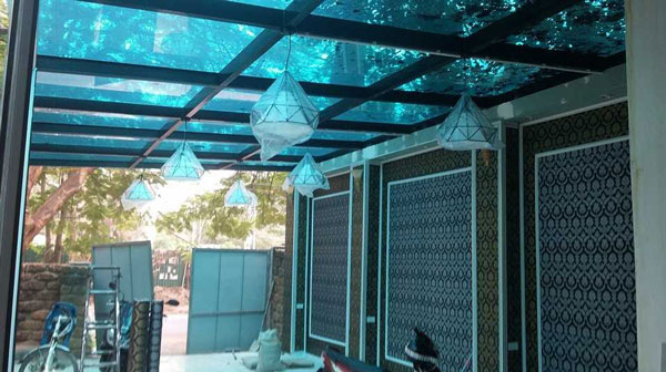 Kính mái sân phơi Hải Phòng